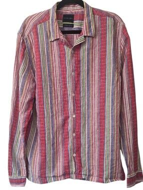 Stitch Note Mens Longsleeve Button Down Front Shirt Size L